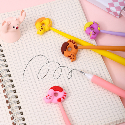Un buen precio. Cute dibujos animados silicona gel de tinta plumas dibujos animados animales de escritura plumas de 0,5 mm estilos variados plumas Papelería para la oficina presente en línea