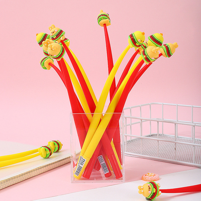Accesorios de plumas Kawaii para niñas En forma de animal de frutas de alivio del estrés Suministros de tinta de gel Plumas de tinta con recarga para niños Estudiantes Oficina escolar