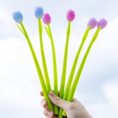 Plumas de flores de cambio de color - paquete de 30 bolígrafos creativos de tinta de gel para la escuela Tienda de papelería de oficina para niños Niñas regalo, negro 0.38mm (Túlipo)
