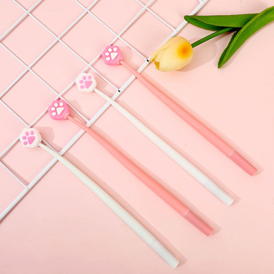 Un buen precio. 6 Pcs Cute Cartoon Gel Ink Pens, Shake Gel Pens para Niños y Niñas, Kawaii Writing Pens Set para Fiestas Escolares Oficina Hogar, Regalos para Estudiantes ((0.5mm, Diseño de Patas de Gato, Blacak), Amarillo y Rosa en línea