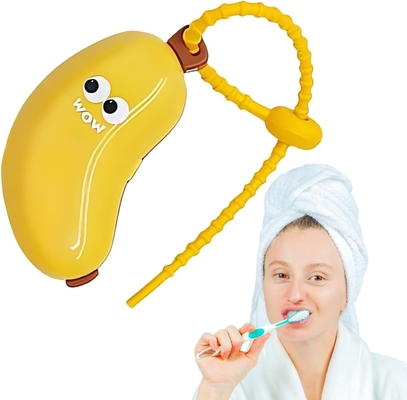 Cubierta de cepillo de dientes en forma de plátano y paquete de contenedores de pasta de dientes de silicona para viajes ️ Cuaderno de cepillo de dientes de viaje portátil lindo + caja de tubo de pasta de dientes a prueba de fugas ️ Kit dental de silicona reutilizable para niños y adultos