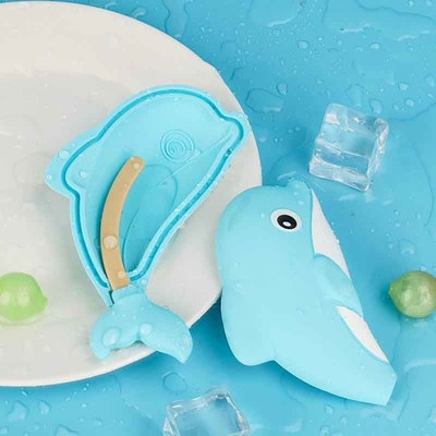 Molde de silicona de delfín BPA-Free Ice Cube Tray reutilizable de grado alimenticio con forma de delfín lindo Molde de silicona flexible no adhesivo para hielo, chocolate, dulces, jalea, fiesta infantil y golosinas con temas oceánicos