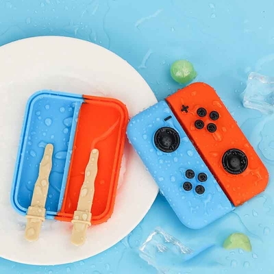 Moda de helados de silicona de dibujos animados de bricolaje BPA-Free Reusable Food Grade Ice Cream Tray para niños con frutas y formas de animales Fácil de usar, no pegajoso, seguro para golosinas de verano