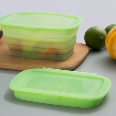 Fiambrera cuadrada de silicona pura – 100% de grado alimenticio, sin BPA, a prueba de fugas, apta para microondas y congelador, recipiente reutilizable para preparar comidas, almuerzos de oficina, meriendas para niños, camping y almacenamiento de alimentos ecológico