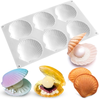 Un buen precio. Molde de silicona con forma de concha marina, molde para hornear, bandeja de cubitos de hielo, molde de silicona con forma de concha para chocolate, jabón, velas, fondant, decoración de pasteles de cumpleaños y gelatina en línea