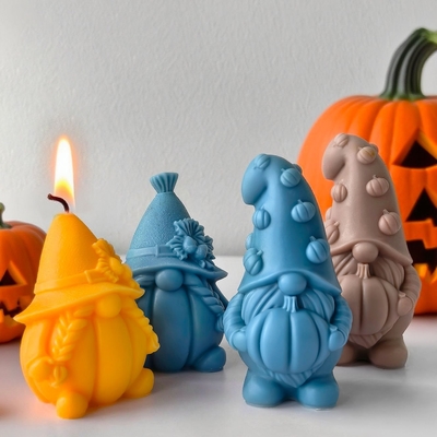 Molde para velas de platino de silicona de Navidad gnomo para artesanías DIY