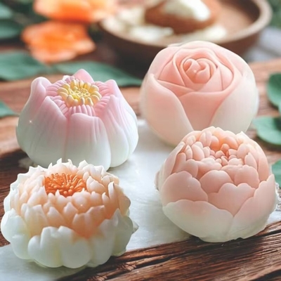 Un buen precio. 2 paquetes de peonía molde de silicona para velas Resina de jabón de Navidad Blanco en línea