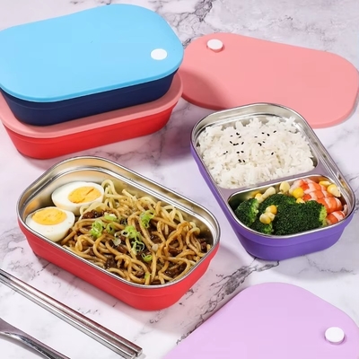 Un buen precio. BPA-Free Stainless Steel Bento Box for Kids with Silicone Sleeve en línea