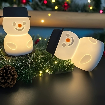 Un buen precio. Snowman Silicone Night Light for Kids - Touch Control, Rechargeable LED en línea