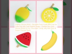 Molde de silicona de delfín BPA-Free Ice Cube Tray reutilizable de grado alimenticio con forma de delfín lindo Molde de silicona flexible no adhesivo para hielo, chocolate, dulces, jalea, fiesta infantil y golosinas con temas oceánicos
